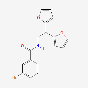 B2714200 3-bromo-N-(2,2-di(furan-2-yl)ethyl)benzamide CAS No. 2188279-27-6