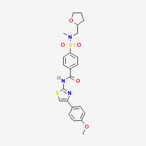 molecular formula C23H25N3O5S2 B2714241 N-(4-(4-methoxyphenyl)thiazol-2-yl)-4-(N-methyl-N-((tetrahydrofuran-2-yl)methyl)sulfamoyl)benzamide CAS No. 868675-87-0