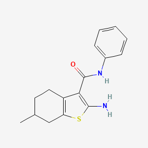 molecular formula C16H18N2OS B2714242 2-amino-6-methyl-N-phenyl-4,5,6,7-tetrahydro-1-benzothiophene-3-carboxamide CAS No. 306752-53-4