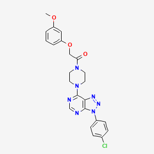 1-(4-(3-(4-chlorophenyl)-3H-[1,2,3]triazolo[4,5-d]pyrimidin-7-yl)piperazin-1-yl)-2-(3-methoxyphenoxy)ethanone