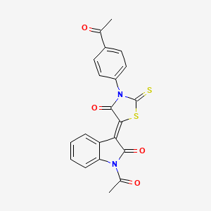 (Z)-5-(1-acetyl-2-oxoindolin-3-ylidene)-3-(4-acetylphenyl)-2-thioxothiazolidin-4-one