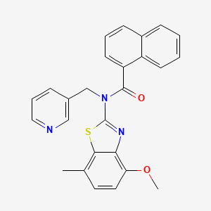N-(4-methoxy-7-methylbenzo[d]thiazol-2-yl)-N-(pyridin-3-ylmethyl)-1-naphthamide
