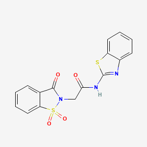 N-(1,3-benzothiazol-2-yl)-2-(1,1,3-trioxo-2,3-dihydro-1lambda6,2-benzothiazol-2-yl)acetamide