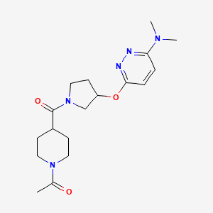 1-(4-(3-((6-(Dimethylamino)pyridazin-3-yl)oxy)pyrrolidine-1-carbonyl)piperidin-1-yl)ethanone