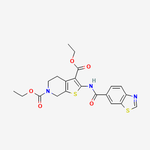 molecular formula C21H21N3O5S2 B2714280 diethyl 2-(benzo[d]thiazole-6-carboxamido)-4,5-dihydrothieno[2,3-c]pyridine-3,6(7H)-dicarboxylate CAS No. 864926-81-8