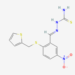 [(E)-[(5-nitro-2-{[(thiophen-2-yl)methyl]sulfanyl}phenyl)methylidene]amino]thiourea