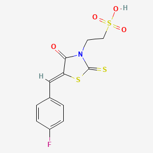 (Z)-2-(5-(4-fluorobenzylidene)-4-oxo-2-thioxothiazolidin-3-yl)ethanesulfonic acid