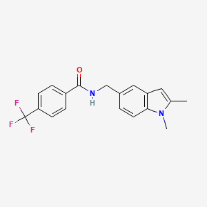 molecular formula C19H17F3N2O B2714297 N-[(1,2-dimethyl-1H-indol-5-yl)methyl]-4-(trifluoromethyl)benzamide CAS No. 852137-52-1