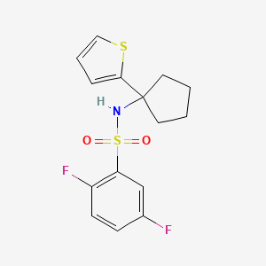 molecular formula C15H15F2NO2S2 B2714344 2,5-difluoro-N-(1-(thiophen-2-yl)cyclopentyl)benzenesulfonamide CAS No. 2034331-65-0