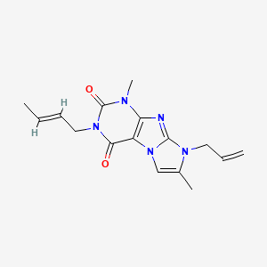 molecular formula C16H19N5O2 B2714351 2-[(E)-But-2-enyl]-4,7-dimethyl-6-prop-2-enylpurino[7,8-a]imidazole-1,3-dione CAS No. 1020972-55-7