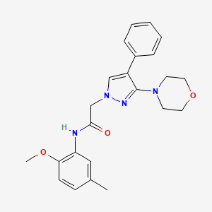 molecular formula C23H26N4O3 B2714356 N-(2-methoxy-5-methylphenyl)-2-(3-morpholino-4-phenyl-1H-pyrazol-1-yl)acetamide CAS No. 1286696-43-2