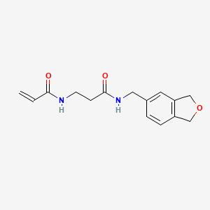 molecular formula C15H18N2O3 B2714361 N-(1,3-Dihydro-2-benzofuran-5-ylmethyl)-3-(prop-2-enoylamino)propanamide CAS No. 2199544-51-7