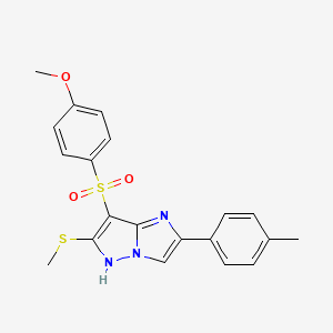 7-((4-methoxyphenyl)sulfonyl)-6-(methylthio)-2-(p-tolyl)-1H-imidazo[1,2-b]pyrazole