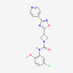molecular formula C18H16ClN5O3 B2714367 N-(5-chloro-2-methoxyphenyl)-3-(3-(pyridin-4-yl)-1,2,4-oxadiazol-5-yl)azetidine-1-carboxamide CAS No. 1251545-87-5