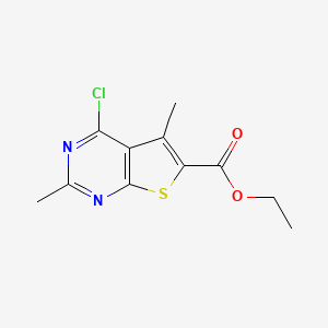 molecular formula C11H11ClN2O2S B2714369 Ethyl 4-chloro-2,5-dimethylthieno[2,3-d]pyrimidine-6-carboxylate CAS No. 148838-70-4
