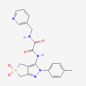 molecular formula C20H19N5O4S B2714383 N1-(5,5-dioxido-2-(p-tolyl)-4,6-dihydro-2H-thieno[3,4-c]pyrazol-3-yl)-N2-(pyridin-3-ylmethyl)oxalamide CAS No. 899944-58-2