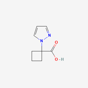 molecular formula C8H10N2O2 B2714388 Cyclobutanecarboxylic acid, 1-(1H-pyrazol-1-yl)- CAS No. 1469286-32-5