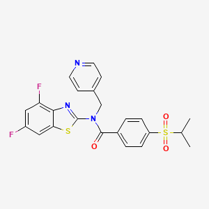 molecular formula C23H19F2N3O3S2 B2714435 N-(4,6-difluorobenzo[d]thiazol-2-yl)-4-(isopropylsulfonyl)-N-(pyridin-4-ylmethyl)benzamide CAS No. 923173-62-0