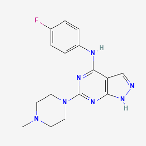 molecular formula C16H18FN7 B2714441 N-(4-fluorophenyl)-6-(4-methylpiperazin-1-yl)-1H-pyrazolo[3,4-d]pyrimidin-4-amine CAS No. 1105252-51-4