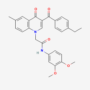 molecular formula C29H28N2O5 B2714459 N-(3,4-dimethoxyphenyl)-2-[3-(4-ethylbenzoyl)-6-methyl-4-oxo-1,4-dihydroquinolin-1-yl]acetamide CAS No. 898360-57-1