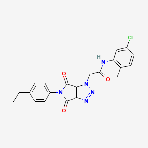 molecular formula C21H20ClN5O3 B2714487 N-(5-chloro-2-methylphenyl)-2-[5-(4-ethylphenyl)-4,6-dioxo-1H,3aH,4H,5H,6H,6aH-pyrrolo[3,4-d][1,2,3]triazol-1-yl]acetamide CAS No. 1052561-94-0