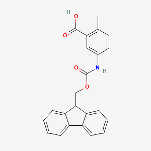 molecular formula C23H19NO4 B2714563 5-(9H-Fluoren-9-ylmethoxycarbonylamino)-2-methyl-benzoic acid CAS No. 1339049-65-8