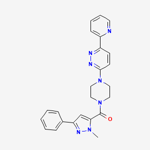 (1-methyl-3-phenyl-1H-pyrazol-5-yl)(4-(6-(pyridin-2-yl)pyridazin-3-yl)piperazin-1-yl)methanone