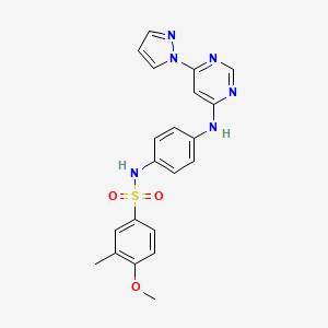 N-(4-((6-(1H-pyrazol-1-yl)pyrimidin-4-yl)amino)phenyl)-4-methoxy-3-methylbenzenesulfonamide