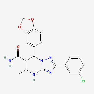 7-(Benzo[d][1,3]dioxol-5-yl)-2-(3-chlorophenyl)-5-methyl-4,7-dihydro-[1,2,4]triazolo[1,5-a]pyrimidine-6-carboxamide