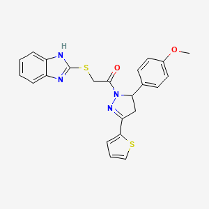 2-((1H-benzo[d]imidazol-2-yl)thio)-1-(5-(4-methoxyphenyl)-3-(thiophen-2-yl)-4,5-dihydro-1H-pyrazol-1-yl)ethanone
