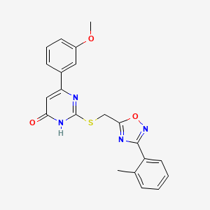 6-(3-Methoxyphenyl)-2-(((3-(o-tolyl)-1,2,4-oxadiazol-5-yl)methyl)thio)pyrimidin-4-ol