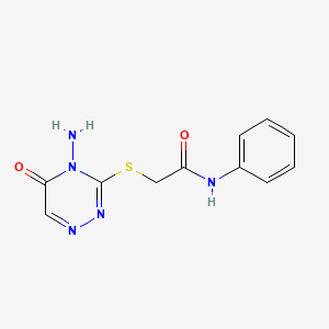B2714593 2-[(4-amino-5-oxo-1,2,4-triazin-3-yl)sulfanyl]-N-phenylacetamide CAS No. 869068-11-1