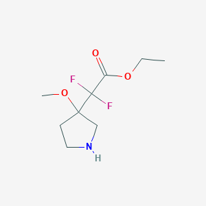 molecular formula C9H15F2NO3 B2714621 Ethyl 2,2-difluoro-2-(3-methoxypyrrolidin-3-yl)acetate CAS No. 2287298-57-9