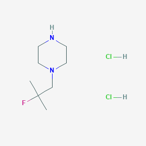 molecular formula C8H19Cl2FN2 B2714629 1-(2-Fluoro-2-methylpropyl)piperazine dihydrochloride CAS No. 2413877-77-5