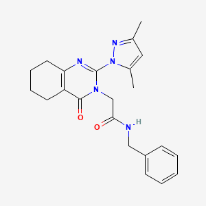 molecular formula C22H25N5O2 B2714637 N-BENZYL-2-[2-(3,5-DIMETHYL-1H-PYRAZOL-1-YL)-4-OXO-3,4,5,6,7,8-HEXAHYDROQUINAZOLIN-3-YL]ACETAMIDE CAS No. 1006785-01-8