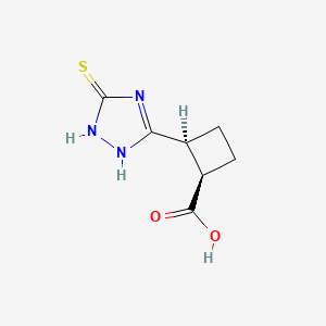 molecular formula C7H9N3O2S B2714641 (1R,2S)-2-(5-Sulfanylidene-1,2-dihydro-1,2,4-triazol-3-yl)cyclobutane-1-carboxylic acid CAS No. 2411180-58-8