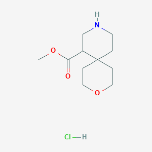 molecular formula C11H20ClNO3 B2714642 Methyl 3-oxa-9-azaspiro[5.5]undecane-11-carboxylate;hydrochloride CAS No. 2361646-52-6