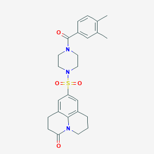 9-((4-(3,4-dimethylbenzoyl)piperazin-1-yl)sulfonyl)-1,2,6,7-tetrahydropyrido[3,2,1-ij]quinolin-3(5H)-one