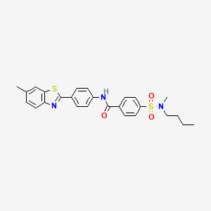 molecular formula C26H27N3O3S2 B2714645 4-(N-丁基-N-甲基磺酰基)-N-(4-(6-甲基苯并[d]噻嗪-2-基)苯基)苯甲酰胺 CAS No. 683260-58-4
