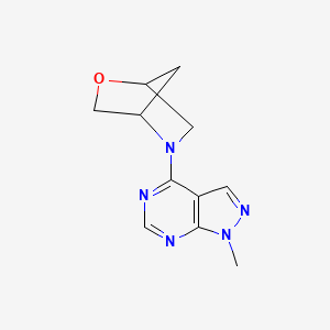 molecular formula C11H13N5O B2714651 5-{1-甲基-1H-吡唑并[3,4-d]嘧啶-4-基}-2-氧-5-氮杂双环[2.2.1]庚烷 CAS No. 2097892-16-3
