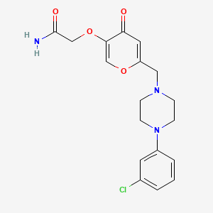 molecular formula C18H20ClN3O4 B2714664 2-((6-((4-(3-chlorophenyl)piperazin-1-yl)methyl)-4-oxo-4H-pyran-3-yl)oxy)acetamide CAS No. 898416-84-7