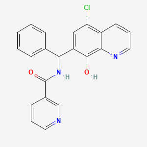 molecular formula C22H16ClN3O2 B2714669 N-[(5-chloro-8-hydroxyquinolin-7-yl)(phenyl)methyl]pyridine-3-carboxamide CAS No. 428446-08-6