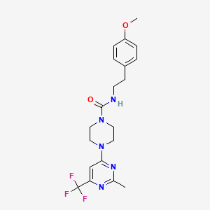 molecular formula C20H24F3N5O2 B2714677 N-[2-(4-methoxyphenyl)ethyl]-4-[2-methyl-6-(trifluoromethyl)pyrimidin-4-yl]piperazine-1-carboxamide CAS No. 2034413-23-3