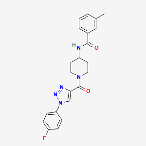 molecular formula C22H22FN5O2 B2714679 N-(1-(1-(4-fluorophenyl)-1H-1,2,3-triazole-4-carbonyl)piperidin-4-yl)-3-methylbenzamide CAS No. 1251607-98-3