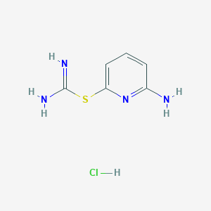 molecular formula C6H9ClN4S B2714707 6-Aminopyridin-2-yl carbamimidothioate hydrochloride CAS No. 1956389-88-0