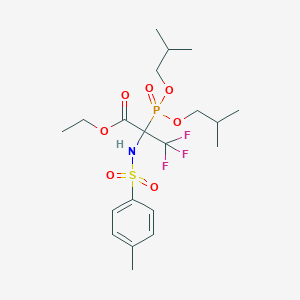 molecular formula C20H31F3NO7PS B2714729 ethyl 2-(diisobutoxyphosphoryl)-3,3,3-trifluoro-2-{[(4-methylphenyl)sulphonyl]amino}propanoate CAS No. 255872-07-2