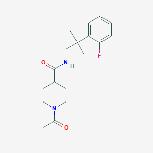 molecular formula C19H25FN2O2 B2714734 N-[2-(2-Fluorophenyl)-2-methylpropyl]-1-prop-2-enoylpiperidine-4-carboxamide CAS No. 2361717-31-7