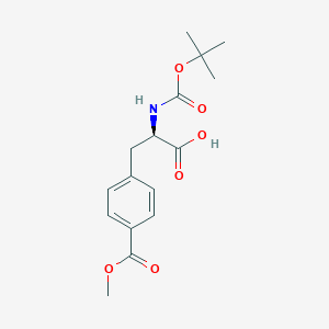molecular formula C16H21NO6 B2714762 (2R)-2-{[(tert-butoxy)carbonyl]amino}-3-[4-(methoxycarbonyl)phenyl]propanoic acid CAS No. 2350072-45-4