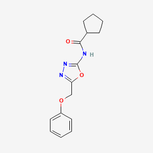 molecular formula C15H17N3O3 B2714776 N-[5-(phenoxymethyl)-1,3,4-oxadiazol-2-yl]cyclopentanecarboxamide CAS No. 1334371-78-6