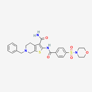 molecular formula C26H28N4O5S2 B2714796 6-Benzyl-2-(4-(morpholinosulfonyl)benzamido)-4,5,6,7-tetrahydrothieno[2,3-c]pyridine-3-carboxamide CAS No. 524691-76-7